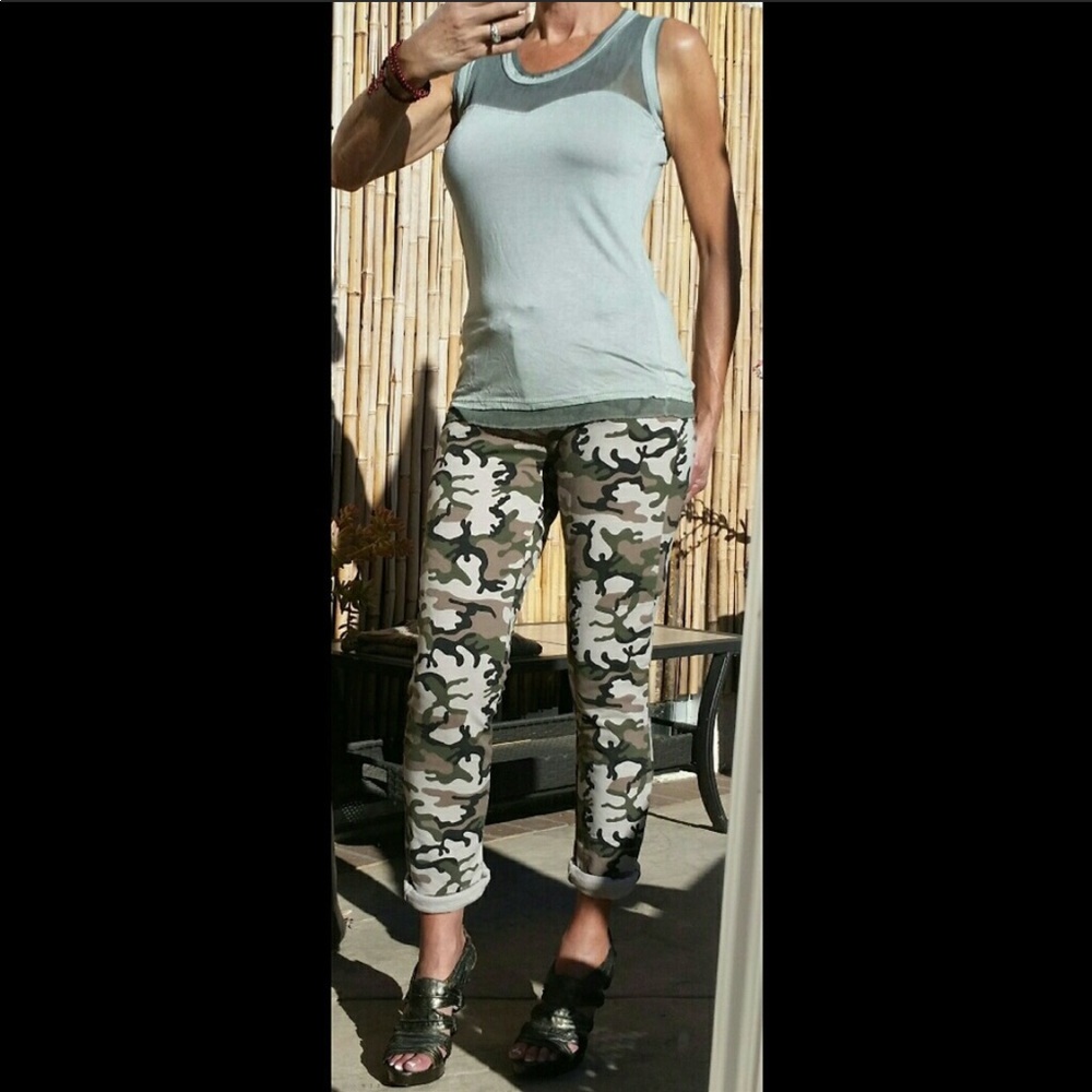 NEW SEDUZIONE Camouflage 5 Pocket Fleece Lounge Sweat Pants One Size Fits S-M-L - Picture 7 of 8